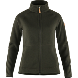 Fjällräven Övik Fleece Zip Sweater W Women’s Fleeces Green Main Front 30106